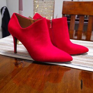 Jessica Simpson Red Ankle Boots (New, Never Worn)